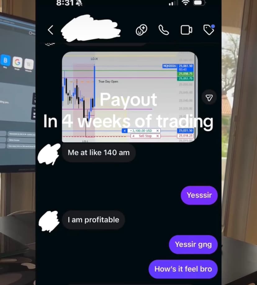 Live trade — $1,490 unrealized